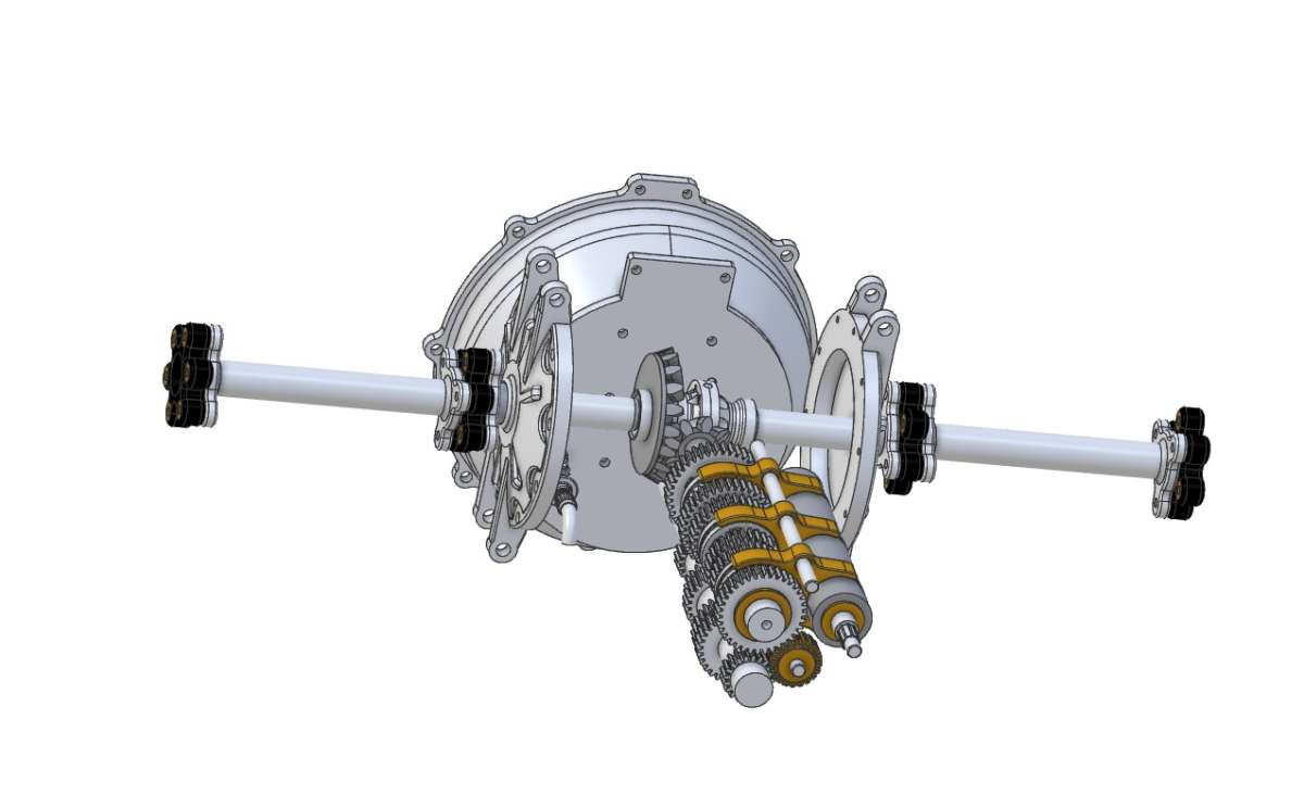 Naked transaxle assembly