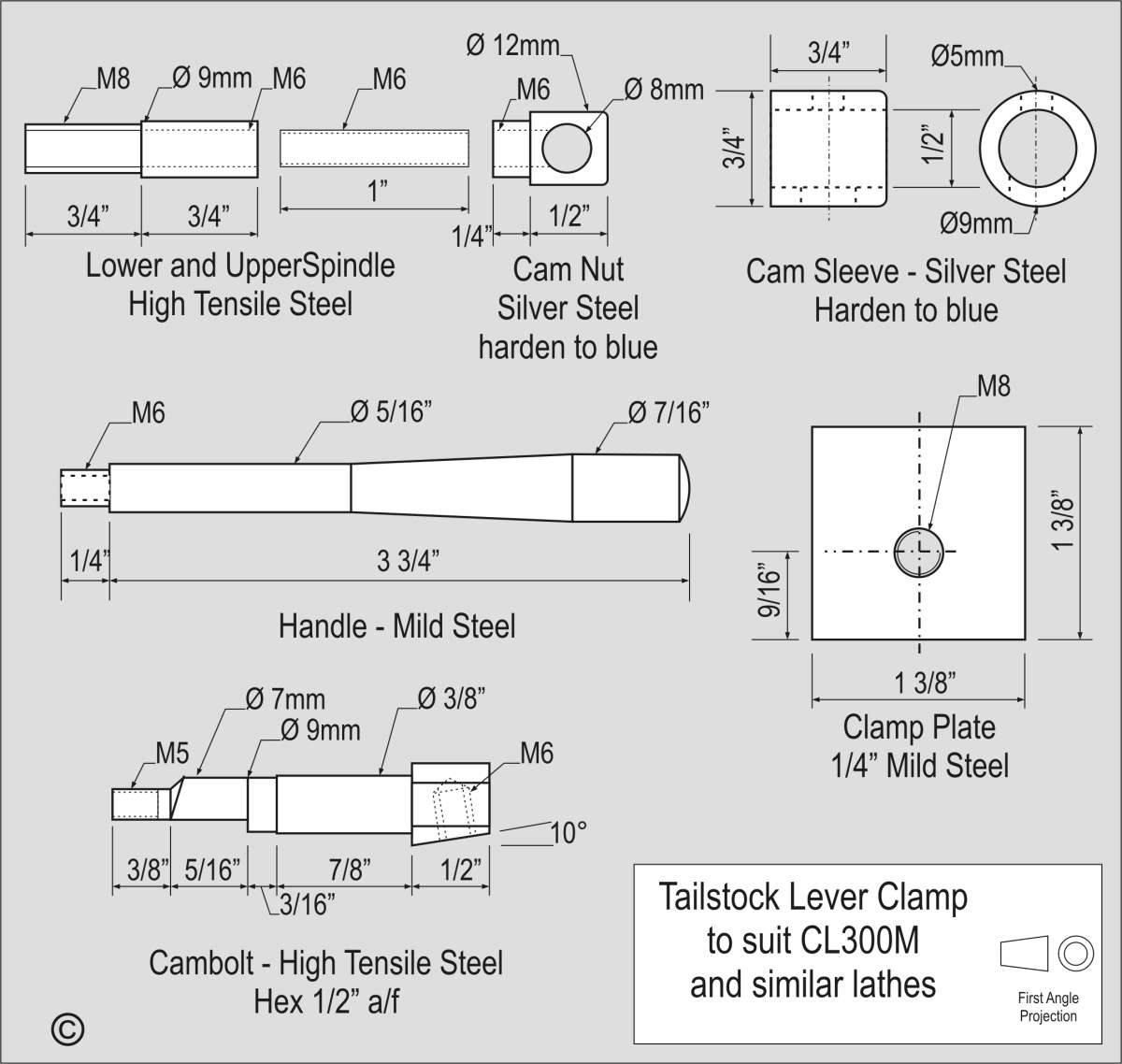 Tailstock lever clamp