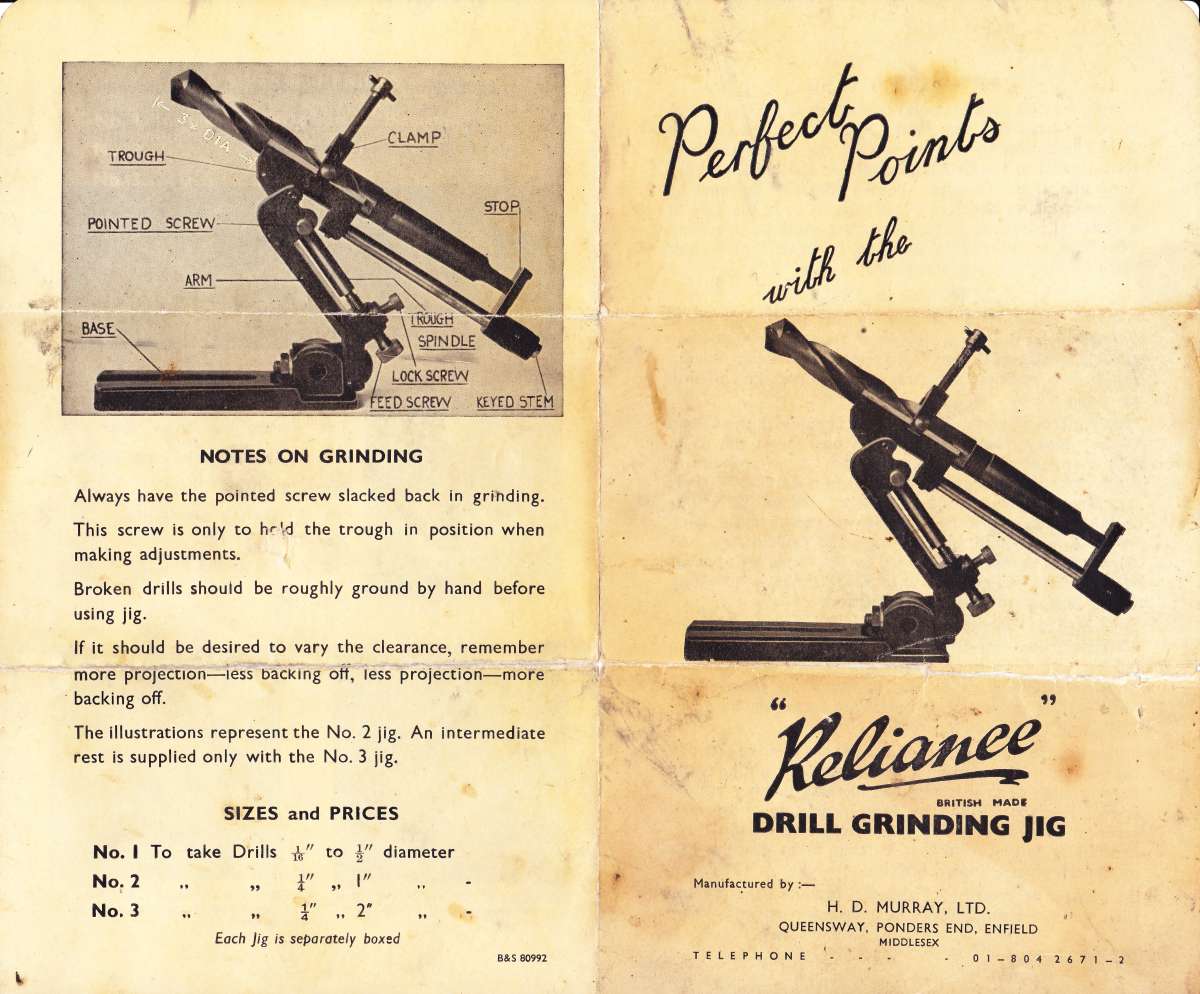 Reliance Drill Grinding Jig 1