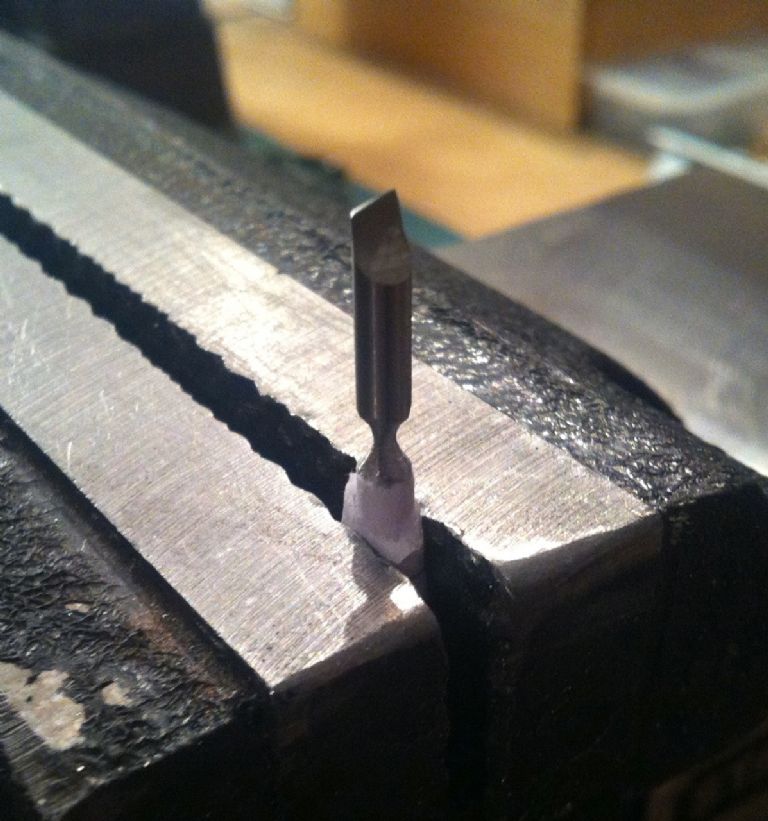 143. after grinding the tool steel ready to cut:snap off.jpg