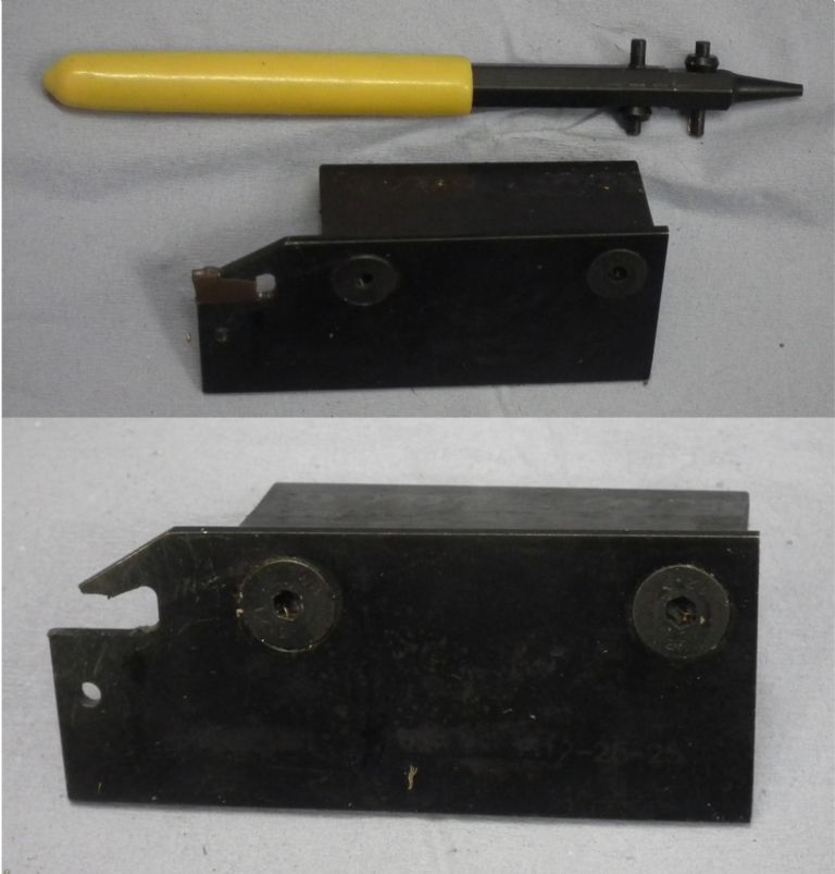 Q-cut parting tool and inserting device