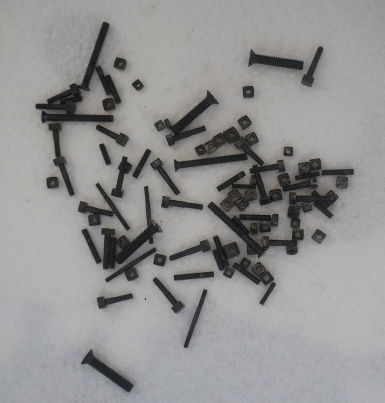 Blacked small steel fixings